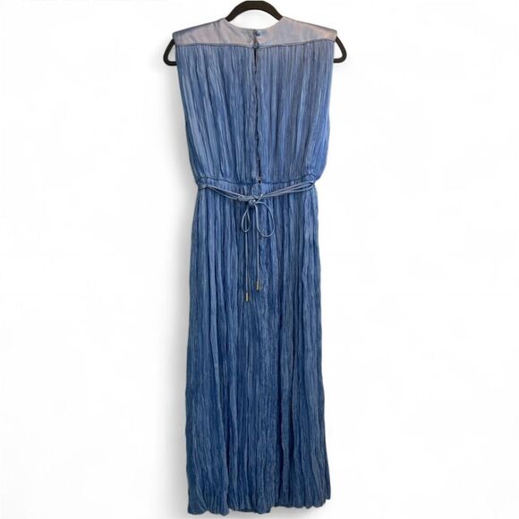 NWT Aje Solstice Pleated Midi Dress Mist Blue Size 8 - Picture 5 of 13